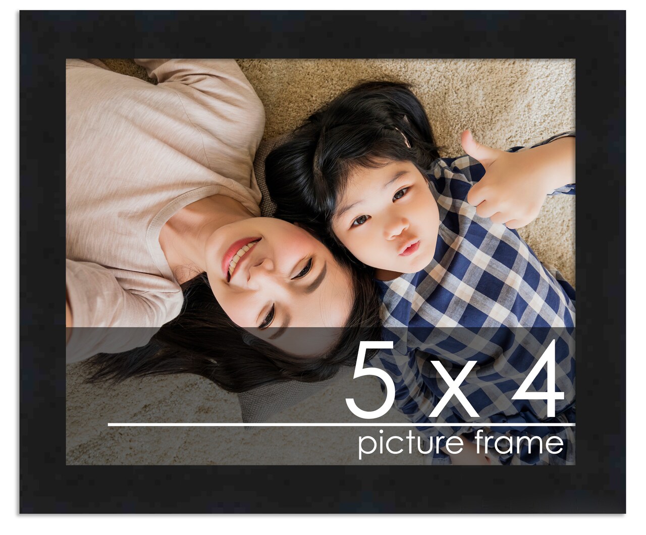 Photo Size Classic Modern Black Frame - UV Acrylic, Foam Board Backing, Hanging Hardware